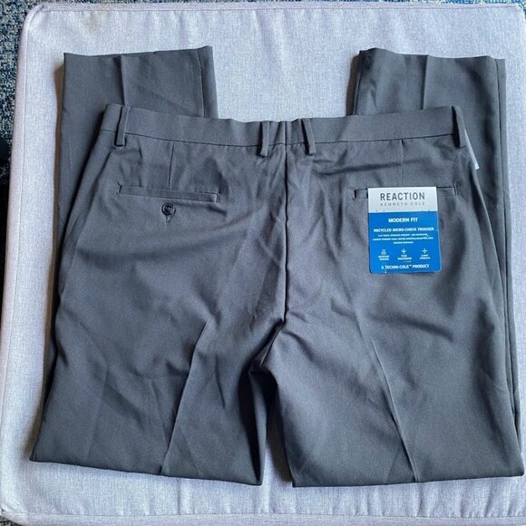 Kenneth Cole Reaction Men's Stretch Modern-Fit Flat-Front Pant, 32Wx30L - Picture 3 of 8